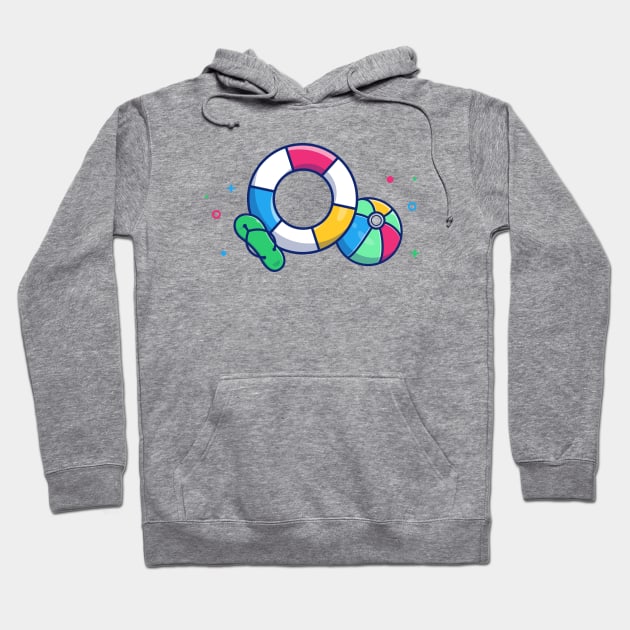 Swimming Tires And Sandal Cartoon Hoodie by Catalyst Labs